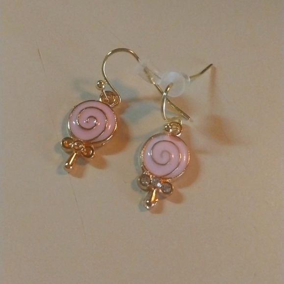Hand crafted gold plated lollipop earrings NWT - Picture 1 of 2